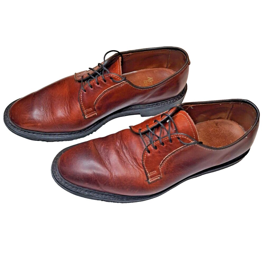 Allen Edmonds Badlands Men's Plain Toe Dress Shoes Size 8.5D Leather Brown